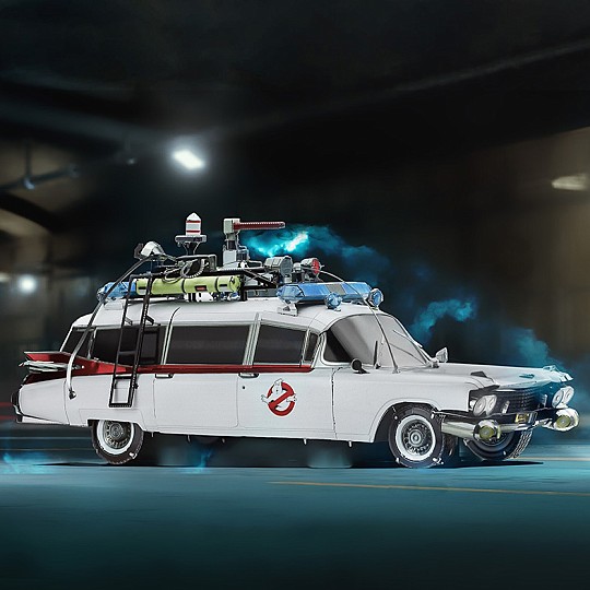 Ein Bausatz zum Bau des ECTO-1, dem Ghostbusters-Auto.